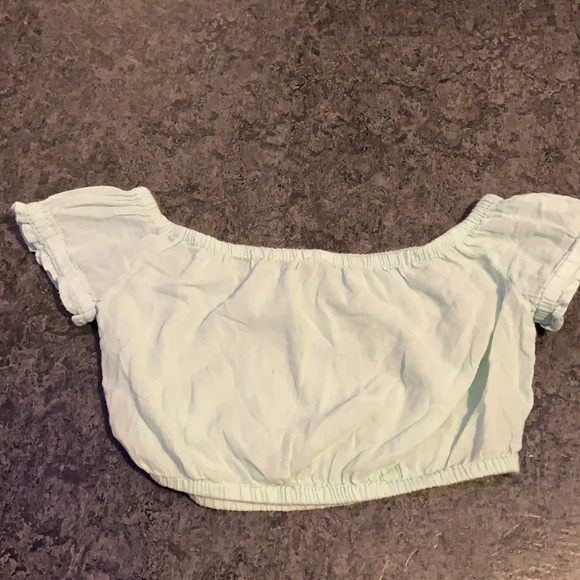 Aerie Mint off the shoulder crop. Size XS - Picture 2 of 3